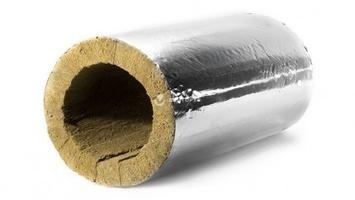 Цилиндр минераловатный ЭКОРОЛЛ КВ-100 ФА кашированный алюминиевой фольгой 1000х28х30 мм